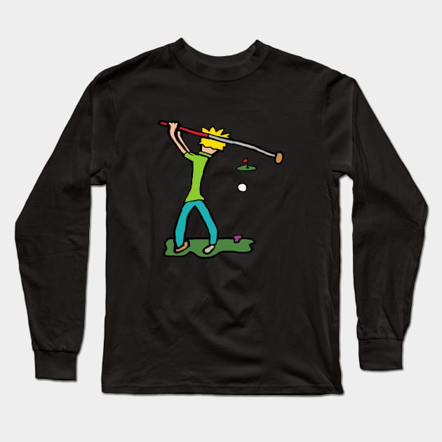 Golf Long Sleeve T-Shirt by Mark Ewbie